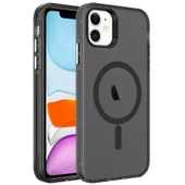 iPhone 12 Kılıf Magsafe Şarj Özellikli Buzlu Transparan C-Pro Sert Kapak kılıf - 4