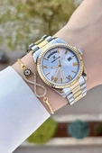 Daniel Klein DKISTE1312 Gold Gümüş Renk Takvim ve Gün Fonksiyonlu Hediye Paketli Kadın Kol Saati ve Bileklik - 5