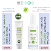 INCIA %100 Doğal Pişik Önleyici Jel Krem 60 ml & %100 Doğal Bebek Yağı Organik Masaj Yağı 110 ml Set - 1
