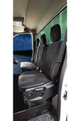 SMRAUTOACCESSORY  Ford Transit 2014 Ve Üzeri Uyumlu Tek Kabin Özel Dikim Tay Tüyü Oto Koltuk Kılıfı Siyah-beyaz thumbnail 1