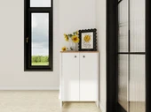 Assos 2 Kapaklı Ayakkabılık / Marbella Kiraz-Beyaz - 1