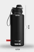 Stevig 1 Hand Leak-Proof Sızdırmaz Çelik Termos 1000 Ml Black ST-210 - 5