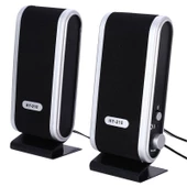 Ayt Magicvoice HY-218 Siyah 1+1 İnce Tasarım USB 2.0 Hoparlör Bilgisayar Pc Yanı Ses Sistemi Hoparlör - 1