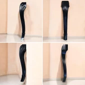 4 Adet Sütun Masa Dresuar Ayağı 77 cm Plastik Ayak Siyah Mutfak Yemek Masası Mobilya Ayakları Siyah - 7