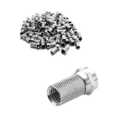 Ayt F Konnektör RG6 U6 Geniş 100 lü Paket Çanak Uydu Konnektörü - 1