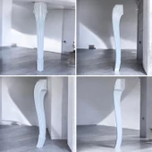 4 Adet Sütun Masa Dresuar Ayağı 77 cm Plastik Ayak Beyaz Mutfak Yemek Masası Mobilya Ayakları Beyaz - 7