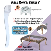 4 Adet Sütun Masa Dresuar Ayağı 77 cm Plastik Ayak Beyaz Mutfak Yemek Masası Mobilya Ayakları Beyaz - 5