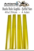 Buzlu Rulo Şeffaf Kaplık 4 Adet 40x150 cm Defter Kitap Kaplığı Okul Öğrenci Rulo Kaplık - 5