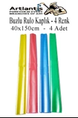 Buzlu Rulo Şeffaf Kaplık 4 Adet 40x150 cm Defter Kitap Kaplığı Okul Öğrenci Rulo Kaplık - 1