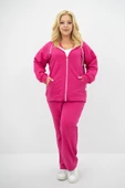Kadın Büyük Beden Kapüşonlu Cep Detaylı Eşofman Takımı 8139-25 - 1