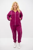 Kadın Büyük Beden Kapüşonlu Fermuar Detaylı Eşofman Takımı 8130-25 - 1