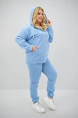 Kadın Büyük Beden Kapüşonlu Fermuar Detaylı Eşofman Takımı 8130-25 - 8