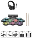 Midex DDX-75 Şarjlı Dijital Davul 9 Ped 2 Ayak Pedalı Bluetooth (Kulaklık Çubuklar Adaptör Full Set) - 2