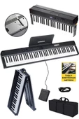 Midex PLX-120BK Yüksek Kaliteli Katlanır Taşınabilir Dijital Piyano thumbnail 1