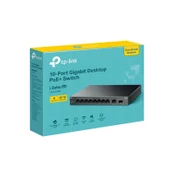 TP-LINK LS1210GP 8 PORT GIGABIT + 1XRJ45/1XSFP UPLINK 61W 250 METRE POE MESAFE METAL KASA thumbnail 3