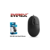 EVEREST SM-385 KABLOLU USB SİYAH 1200DPI OPTİK MOUSE - 2