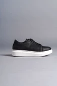 Boost Bağcıklı Cilt Erkek Günlük Sneaker Ayakkabı BT Siyah - 4