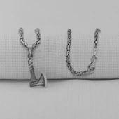 Balta Tasarımlı Kalın Zincirli 925 Ayar Gümüş Kolye - 2