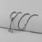 Balta Tasarımlı Kalın Zincirli 925 Ayar Gümüş Kolye - 1