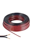 KARS SİYAH KORDON Kablo 2 X 0,75 Mm Bitişik Yassı Kordon Hoparlör Kablosu Siyah Bakır 5 Metre - 1