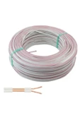 BEYAZ KARS 5 Metre 2 x 0,75 Kablo Yassı Kordon Hoparlör Led Elektrik Kablosu Beyaz - 1