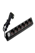 VİKO Viko Multi-let Anahtarlı 6 Lı Priz 3x1,5 Ttr Kabllolu Uzatma 7 Metre Siyah - 1