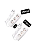 VİKO Multilet Grup Priz Uzatma Kablosu ( 1 Adet 3 Lü Üçlü 3 Mt Metre + 1 Adet 3 Lü Üçlü 5 Mt Metre thumbnail 1