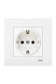 Viko Karre Topraklı Priz - Beyaz Çerçeveli thumbnail 1