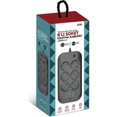 Fulltech 6 Priz 3XUSB 2 Mt Kablo Anahtarlı Akım Korumalı Priz FTR11 - 2