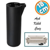 Mobilya Kapsül Ayak Yükseltici Sehpa Kanepe TV Ünitesi Koltuk Ayağı Baza Ayakları Mat Siyah 18 cm thumbnail 1