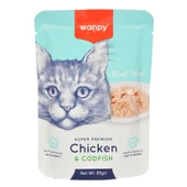 Wanpy 85 gr Pouch Tavuklu & Morina Balıklı Yaş Kedi Maması - 1