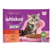 Whiskas Pouch Sos İçinde Sığırlı ve Tavuklu Yavru Kedi Konservesi 85gr (4'lü) - 1