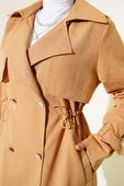 Bel Tünelli Kısa Trençkot Camel thumbnail 4
