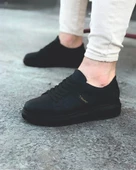 Boost Bağcıklı Cilt Süet Erkek Günlük Sneaker Ayakkabı ST Siyah - 1