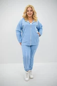 Kadın Büyük Beden Kapüşonlu Fermuar Detaylı Eşofman Takımı 8130-25 - 7