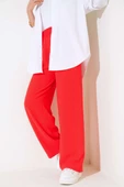 Geniş Paça Beli Lastikli Pantolon Kırmızı - 1