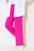 Geniş Paça Beli Lastikli Pantolon Fuşya - 2