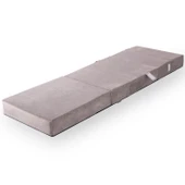 Valeria Kadife Katlanır Yatak Olabilen Tek Kişilik Koltuk Açık Gri Tek - 5