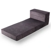 Valeria Kadife Katlanır Yatak Olabilen Tek Kişilik Koltuk  Tek Kiremit - 9