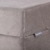 Valeria Kadife Katlanır Yatak Olabilen Tek Kişilik Koltuk Açık Gri Tek - 1