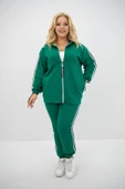 Kadın Büyük Beden Kapüşonlu Baskı Detaylı Eşofman Takımı 8136-25 - 12