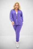 Kadın Büyük Beden Kapüşonlu Baskı Detaylı Eşofman Takımı 8136-25 - 8
