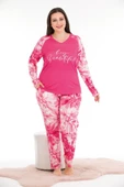 Büyük Beden Pijama Takım Pembe Pj11367 - 1