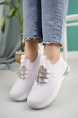 Lady Classy Kadın Bağcıksız Taşlı Triko Kadın Sneaker - 6