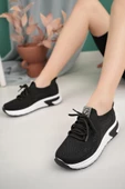 Kadın Ortopedik Taban Triko Taş Detaylı Sneaker Yürüyüş Ayakkabısı - 5