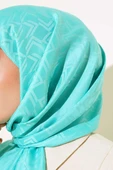Kesişim Desen Jakar Şal Turkuaz -118 thumbnail 4