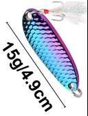 Eagenset Kaşık 15gram / 4,9 c.m Çok Renkli Sahte Yem, Spin, Rapala, Jig Yem, Zoka Yem, Alabalık, Çinekop, Levrek, Lüfer, Palamut, Zargana, Turna, Zoka Yem - 1