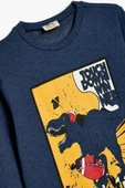 Koton Erkek Çocuk Sweatshirt Dinozor Baskılı Bisiklet Yaka Uzun Kollu Şardonlu - 3