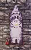 Nostalji Sallanan Sarkaçlı Galata Kulesi Duvar Saati - 2