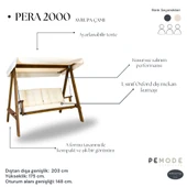 Aida Swings Pera Ahşap Salıncak, 3 Kişilik Salıncak, Bahçe Salıncağı, Balkon Salıncağı, Teras Salıncak, Salıncak - 4